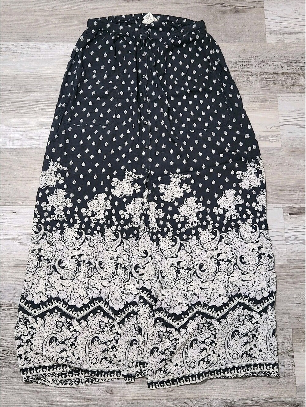 Billabong Skirt Medium Button Front Slit Boho Hippie Prairie